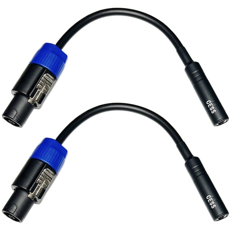 CNCESS CESS-025 1/4 TS Female to Speakon Speaker Cables - Speakon to 6.35 mm Mono Jack Adapter - Speaker Plug Adapter 1/4" to Twist Lock Speak-On - 2 Pack - Image 4